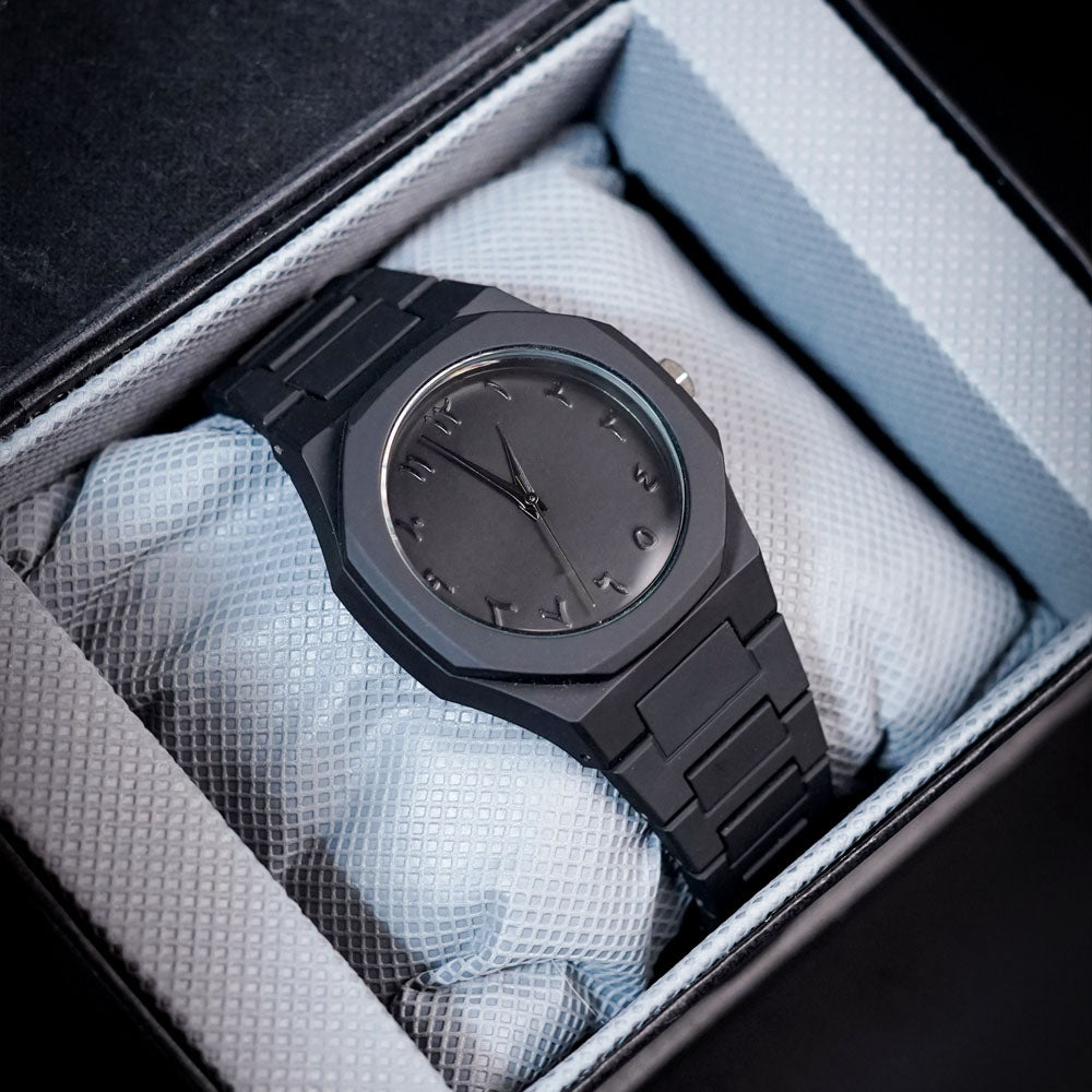 Black Arabic Aura Watch – Sleek, Lightweight Design with Premium Finish