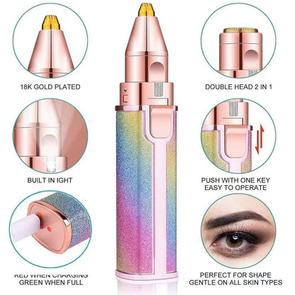 2 in 1 Facial Hair Trimmer - Flawless Facial Hair Remover