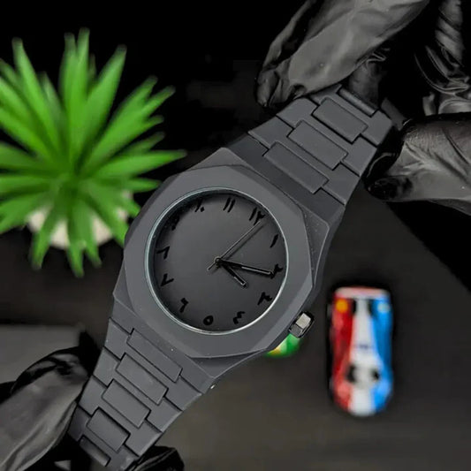 Black Arabic Aura Watch – Sleek, Lightweight Design with Premium Finish