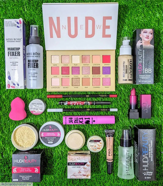 Professional 14-in-1 Cosmetic Set – Long-Lasting Nude Makeup Collection